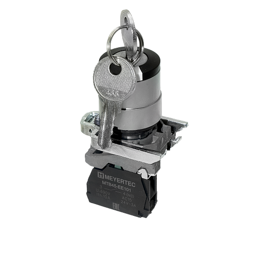 MTB4-BG21 Переключатель с ключом на 2 положения с фиксацией, 1 выемка, 1NO, IP65, металл MTB4-BG21 Переключатель с ключом на 2 положения с фиксацией, 1 выемка, 1NO, IP65, металл