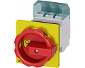 Siemens 3LD2254-0TK53 Аварийный переключатель 3 полюса, для фронтального монтажа, механизм поворотный Siemens 3LD2254-0TK53 Аварийный переключатель 3 полюса, для фронтального монтажа, механизм поворотный