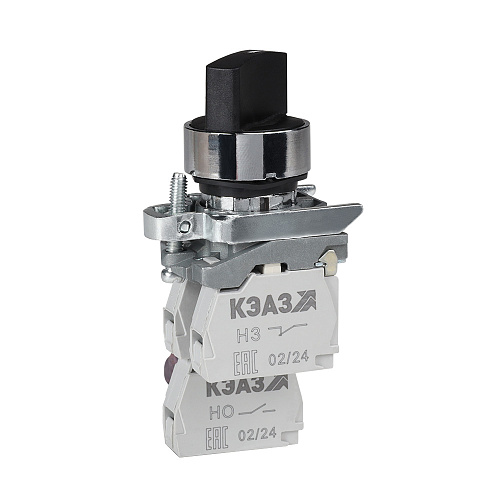 KEAZ Переключатель КПЕ1121РС-черный-2но+1нз-ручка-фикс-2поз-IP40-КЭАЗ KEAZ Переключатель КПЕ1121РС-черный-2но+1нз-ручка-фикс-2поз-IP40-КЭАЗ