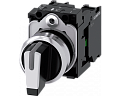 Siemens 3SU1150-2BM60-1NA0 Поворотный переключатель с подсветкой, 22мм, металлический, 3 положения Siemens 3SU1150-2BM60-1NA0 Поворотный переключатель с подсветкой, 22мм, металлический, 3 положения