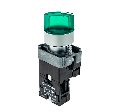 MTB2-BK2361 Переключатель с подсветкой, с фиксацией, 24V AC/DC, зеленый, 2 положения, 1NO MTB2-BK2361 Переключатель с подсветкой, с фиксацией, 24V AC/DC, зеленый, 2 положения, 1NO