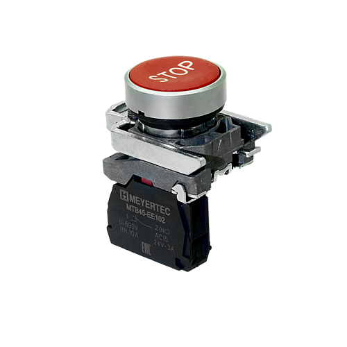 MTB4-BA41622 Кнопка плоская красная, маркировка "STOP", 1NС, IP65, металл MTB4-BA41622 Кнопка плоская красная, маркировка "STOP", 1NС, IP65, металл