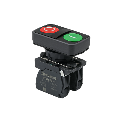 MTB5-AL8325 Кнопка двойная плоская, красная/зеленая, маркировка "I+O", 1NO+1NC, IP65, пластик MTB5-AL8325 Кнопка двойная плоская, красная/зеленая, маркировка "I+O", 1NO+1NC, IP65, пластик