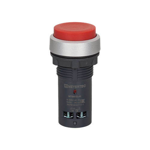 MTB8-EL42 Кнопка красная выступающая, с возвратом, 1NC, IP65, пластик MTB8-EL42 Кнопка красная выступающая, с возвратом, 1NC, IP65, пластик