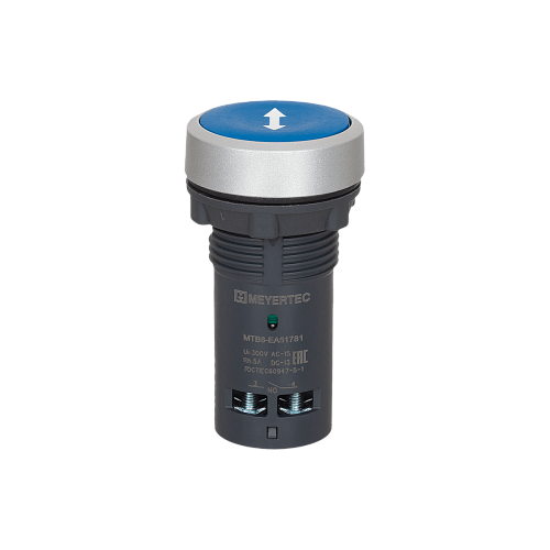 MTB8-EA61781 Кнопка плоская синяя, маркировка "стрелка влево-вправо", 1NO, IP65, пластик MTB8-EA61781 Кнопка плоская синяя, маркировка "стрелка влево-вправо", 1NO, IP65, пластик