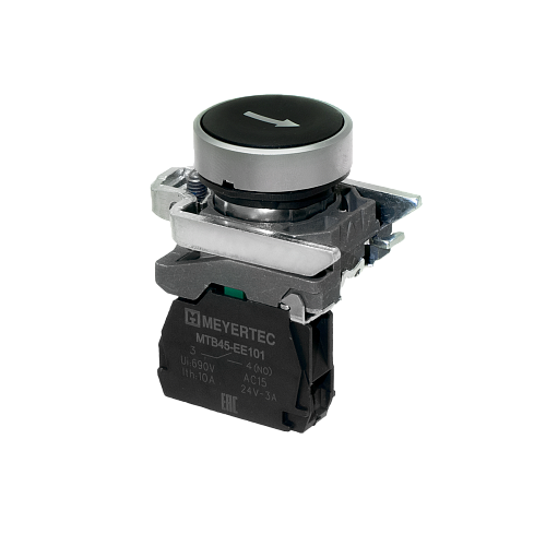 MTB4-BA21551 Кнопка плоская черная, маркировка "стрелка вверх", 1NO, IP65, металл MTB4-BA21551 Кнопка плоская черная, маркировка "стрелка вверх", 1NO, IP65, металл