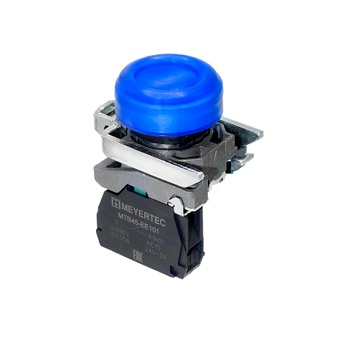 MTB4-BP61 Кнопка синяя в кожухе, 1NO, IP66, металл MTB4-BP61 Кнопка синяя в кожухе, 1NO, IP66, металл