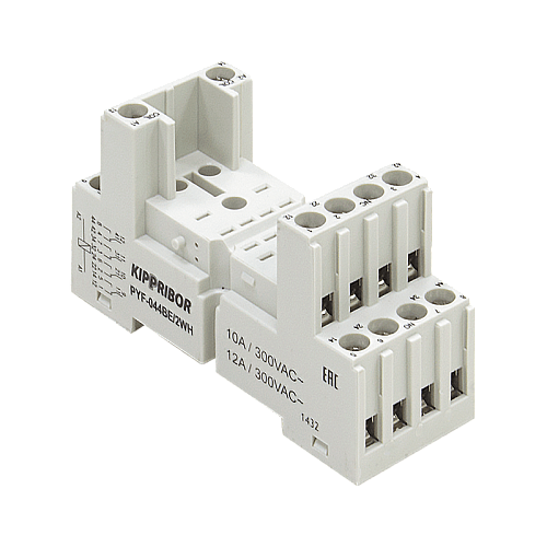 PYF-044BE/2WH 2-ярусная колодка с винтовыми клеммами для 4-конт. реле серии RP, белая PYF-044BE/2WH 2-ярусная колодка с винтовыми клеммами для 4-конт. реле серии RP, белая