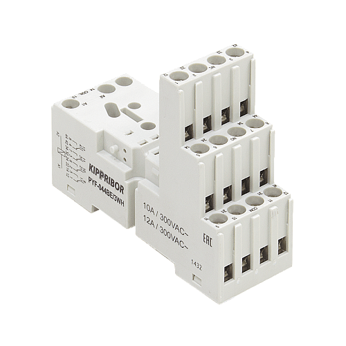 PYF-044BE/3WH 3-ярусная колодка с винтовыми клеммами для 4-конт. реле серии RP, белая PYF-044BE/3WH 3-ярусная колодка с винтовыми клеммами для 4-конт. реле серии RP, белая