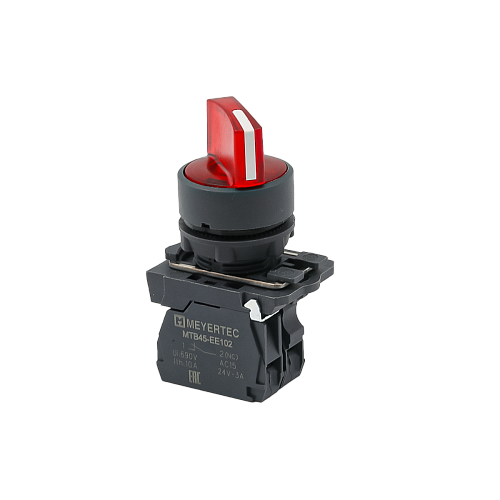 MTB5-AK24721 Переключатель на 2 положения с фиксацией и подсветкой, красный, 1NС, 24V AC/DC, IP65. пластик MTB5-AK24721 Переключатель на 2 положения с фиксацией и подсветкой, красный, 1NС, 24V AC/DC, IP65. пластик