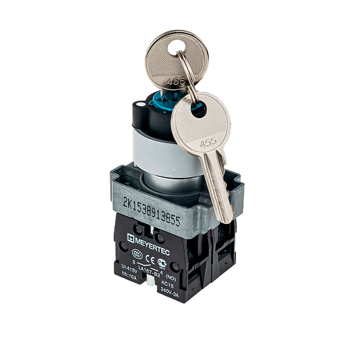 MTB2-BGZ133 Переключатель с ключом 3 положения 2NO, 1 выемка, с фиксацией MTB2-BGZ133 Переключатель с ключом 3 положения 2NO, 1 выемка, с фиксацией