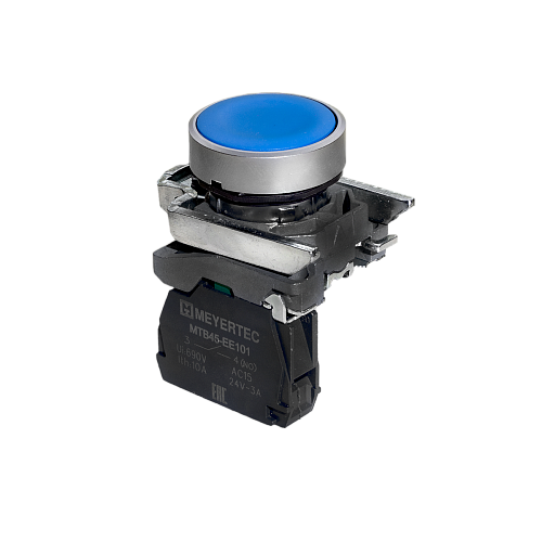 MTB4-BA61 Кнопка плоская синяя, 1NO, IP65, металл MTB4-BA61 Кнопка плоская синяя, 1NO, IP65, металл