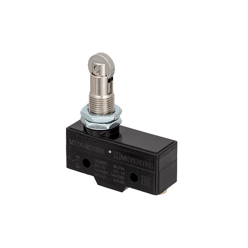 MTZ4-MS1308 Мини-выключатель концевой, IP40, ролик нажимной, продольный MTZ4-MS1308 Мини-выключатель концевой, IP40, ролик нажимной, продольный