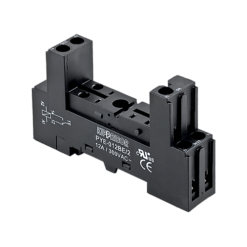 PYF-012BE/2 2-ярусная колодка с винтовыми клеммами для 1-конт. реле, черная PYF-012BE/2 2-ярусная колодка с винтовыми клеммами для 1-конт. реле, черная