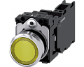 Siemens 3SU1156-0AB30-3FA0 Кнопка с подсветкой, 22mm, круглая, металлическая, желтая, 1NO+1NC, пружинные клеммы Siemens 3SU1156-0AB30-3FA0 Кнопка с подсветкой, 22mm, круглая, металлическая, желтая, 1NO+1NC, пружинные клеммы