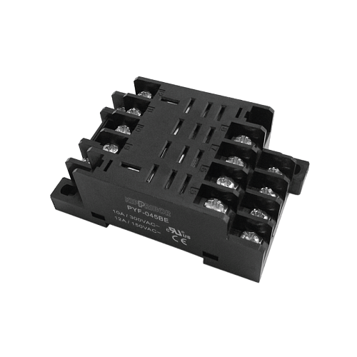 PYF-045BE Монтажная колодка с винтовыми клеммами для 4-конт. реле серии REP, черная PYF-045BE Монтажная колодка с винтовыми клеммами для 4-конт. реле серии REP, черная