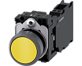 Siemens 3SU1130-0AB30-3FA0 Кнопочный выключатель, 22 мм, кругл., пластик с метал. кольцом, желтый, кнопка, плоская, с держателем 1н+1нз Siemens 3SU1130-0AB30-3FA0 Кнопочный выключатель, 22 мм, кругл., пластик с метал. кольцом, желтый, кнопка, плоская, с держателем 1н+1нз