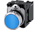 Siemens 3SU1150-0AB50-1BA0 Кнопка, 22mm, круглая, металлическая, синяя, плоская, контакты мгновенного действия Siemens 3SU1150-0AB50-1BA0 Кнопка, 22mm, круглая, металлическая, синяя, плоская, контакты мгновенного действия