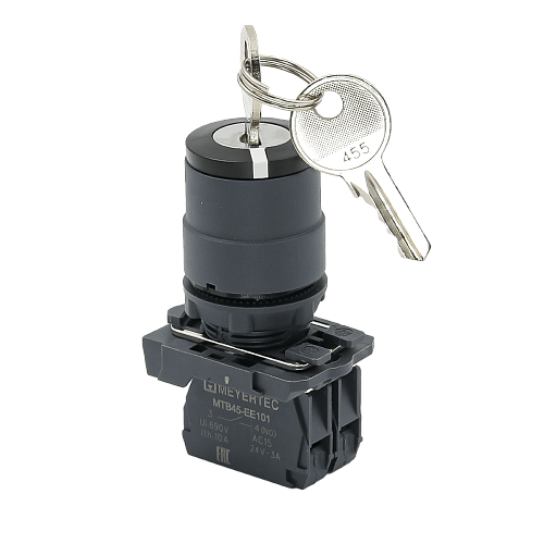 MTB5-AG03 Переключатель с ключом на 3 положения с фиксацией, 3 выемки, 2NO, IP65 пластик MTB5-AG03 Переключатель с ключом на 3 положения с фиксацией, 3 выемки, 2NO, IP65 пластик