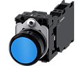 Siemens 3SU1100-0AB50-3FA0 Кнопка, 22mm, круглая, пластик, синяя, плоская кнопка, контакты мгновенного действия Siemens 3SU1100-0AB50-3FA0 Кнопка, 22mm, круглая, пластик, синяя, плоская кнопка, контакты мгновенного действия