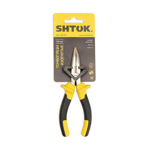 KEAZ Тонкогубцы изогнутые 1000В 160 мм, SHTOK. 08107 KEAZ Тонкогубцы изогнутые 1000В 160 мм, SHTOK. 08107