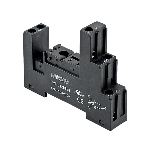 PYF-012BE/3 3-ярусная колодка с винтовыми клеммами для 1-конт. реле, черная PYF-012BE/3 3-ярусная колодка с винтовыми клеммами для 1-конт. реле, черная