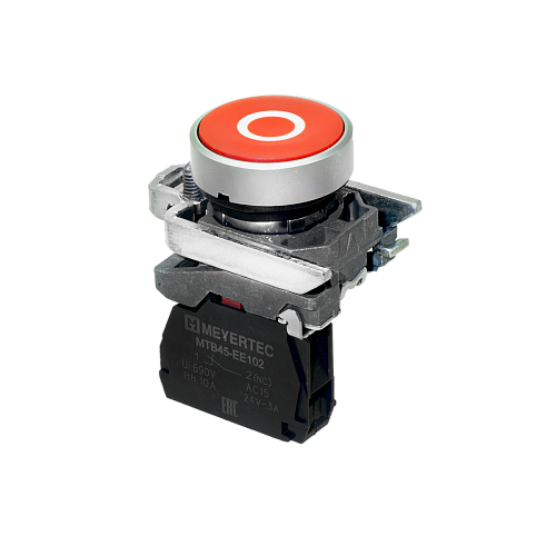 MTB4-BA41582 Кнопка плоская красная, маркировка "O", 1NС, IP65, металл MTB4-BA41582 Кнопка плоская красная, маркировка "O", 1NС, IP65, металл