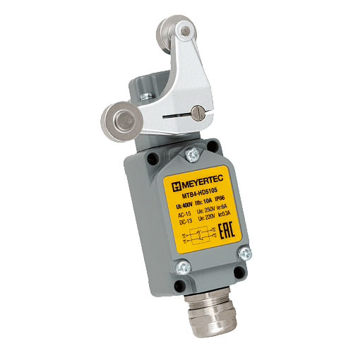 MTB4-HD5105 Выключатель концевой, IP66, двойной рычаг с роликами, двухпутевой, поворотный MTB4-HD5105 Выключатель концевой, IP66, двойной рычаг с роликами, двухпутевой, поворотный