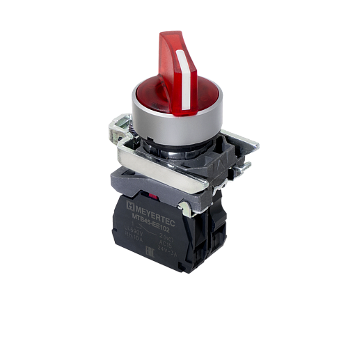 MTB4-BK34721 Переключатель на 3 положения с фиксацией и подсветкой, красный, 1NС, 24V AC/DC, IP65, металл MTB4-BK34721 Переключатель на 3 положения с фиксацией и подсветкой, красный, 1NС, 24V AC/DC, IP65, металл