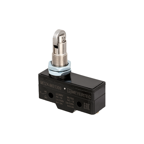MTZ4-MS1309 Мини-выключатель концевой, IP40, ролик нажимной, поперечный MTZ4-MS1309 Мини-выключатель концевой, IP40, ролик нажимной, поперечный