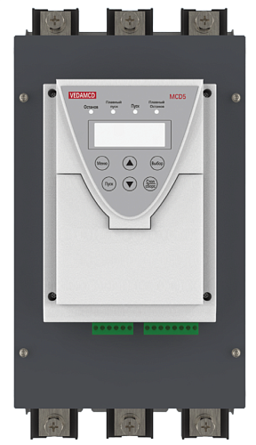 Устройство плавного пуска VEDA VM-50-P355-0367-T6-CV2, (355кВт х 690В), 367,0 А, Напряжение управления питания 220В, встроенный байпас Устройство плавного пуска VEDA VM-50-P355-0367-T6-CV2, (355кВт х 690В), 367,0 А, Напряжение управления питания 220В, встроенный байпас