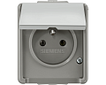 Siemens 5UB4741 Розетка Schuko с крышкой, 16А, 250В, IP44, с защитным контактом Siemens 5UB4741 Розетка Schuko с крышкой, 16А, 250В, IP44, с защитным контактом