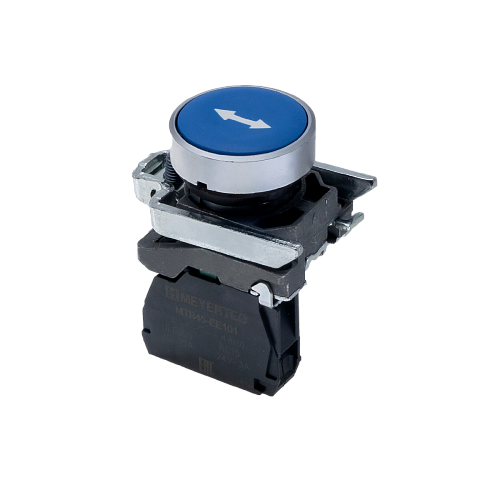 MTB4-BA61781 Кнопка плоская синяя, маркировка "стрелка влево-вправо", 1NO, IP65, металл MTB4-BA61781 Кнопка плоская синяя, маркировка "стрелка влево-вправо", 1NO, IP65, металл