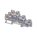 MTP-TR2.5/PE/L/L Клемма push-in трехуровневая с заземлением, 2.5 мм² MTP-TR2.5/PE/L/L Клемма push-in трехуровневая с заземлением, 2.5 мм²