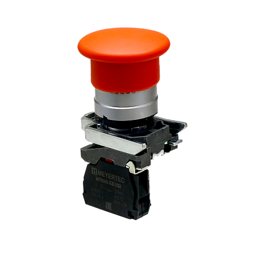 MTB4-BC42 Кнопка грибовидная красная, 40 мм, пружиный возврат, 1NС, IP65, металл MTB4-BC42 Кнопка грибовидная красная, 40 мм, пружиный возврат, 1NС, IP65, металл