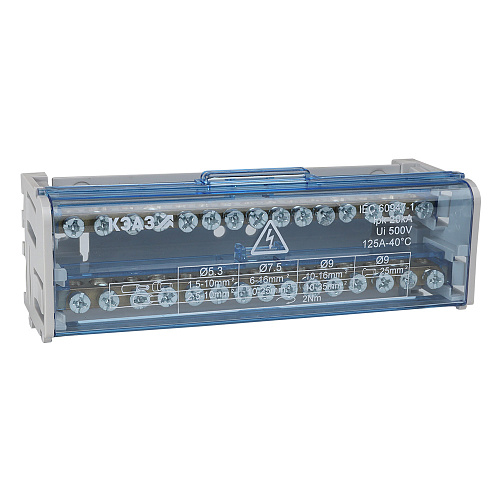 KEAZ Шина N нулевая на DIN-рейку в корпусе-2х15групп-КЭАЗ KEAZ Шина N нулевая на DIN-рейку в корпусе-2х15групп-КЭАЗ