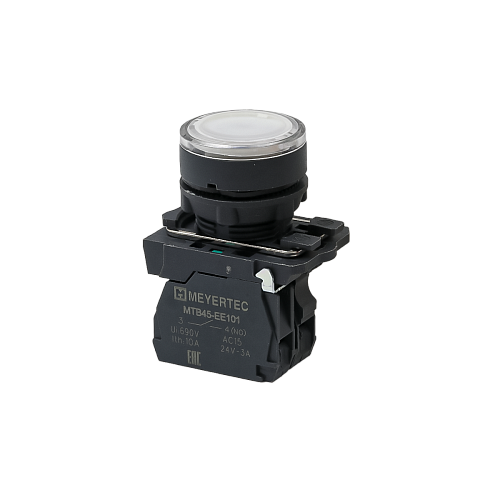 MTB5-AW31711 Кнопка белая с подсветкой, 1NO, 24V AC/DC, IP65, пластик MTB5-AW31711 Кнопка белая с подсветкой, 1NO, 24V AC/DC, IP65, пластик