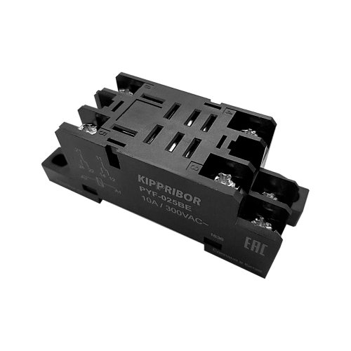 PYF-025BE Монтажная колодка с винтовыми клеммами для 2-конт. реле серии REP, черная PYF-025BE Монтажная колодка с винтовыми клеммами для 2-конт. реле серии REP, черная