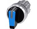 Siemens 3SU1052-2BM50-0AA0 Актуатор поворотного переключателя с подсветкой, 22мм, круглый, металл, рукоятка черная с синей вставкой, 3 положения Siemens 3SU1052-2BM50-0AA0 Актуатор поворотного переключателя с подсветкой, 22мм, круглый, металл, рукоятка черная с синей вставкой, 3 положения