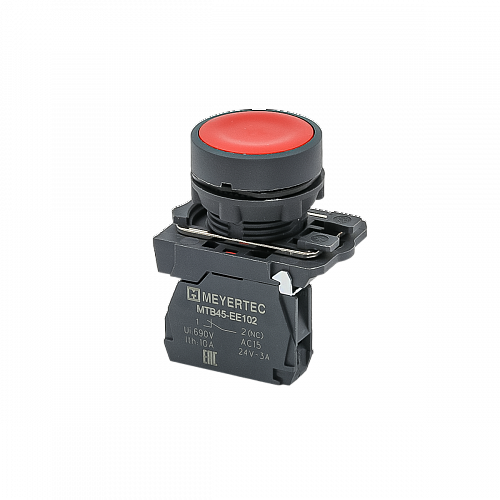 MTB5-AA42 Кнопка плоская красная, 1NС, IP65, пластик MTB5-AA42 Кнопка плоская красная, 1NС, IP65, пластик