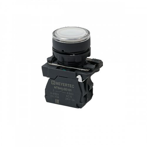 MTB5-AW31713 Кнопка белая с подсветкой, 1NO, 220V AC/DC, IP65, пластик MTB5-AW31713 Кнопка белая с подсветкой, 1NO, 220V AC/DC, IP65, пластик
