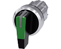 Siemens 3SU1052-2CM40-0AA0 Актуатор поворотного переключателя с подсветкой, 22мм, круглый, металл, рукоятка черная с зеленой вставкой, 3 положения Siemens 3SU1052-2CM40-0AA0 Актуатор поворотного переключателя с подсветкой, 22мм, круглый, металл, рукоятка черная с зеленой вставкой, 3 положения