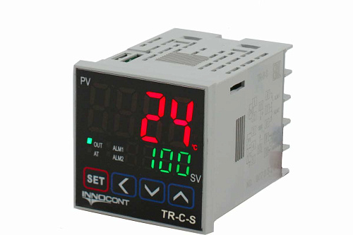 INNOCONT Температурный контроллер, 2 дисплея, 4 разряда, 48x48x60 мм, 2 аварийных выхода, 110-220VAC, выход: 4-20 мА + твердотельное реле TR-C-S INNOCONT Температурный контроллер, 2 дисплея, 4 разряда, 48x48x60 мм, 2 аварийных выхода, 110-220VAC, выход: 4-20 мА + твердотельное реле TR-C-S