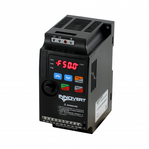 Преобразователь частоты INNOVERT VENT IVD112B21E, 1,1 кВт (вх: 1 ф х 220В / вых: 3 ф х 220В), выходной ток 6 А Преобразователь частоты INNOVERT VENT IVD112B21E, 1,1 кВт (вх: 1 ф х 220В / вых: 3 ф х 220В), выходной ток 6 А