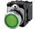 Siemens 3SU1156-0AB40-1BA0 Кнопка с подсветкой, 22mm, круглая, металлическая, зеленая, плоская, 1NO Siemens 3SU1156-0AB40-1BA0 Кнопка с подсветкой, 22mm, круглая, металлическая, зеленая, плоская, 1NO