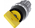 Siemens 3SU1050-4JC01-0AA0 Актуатор поворотного переключателя с ключом o.m.r., 22mm, кругл., глянцевый металл, номер замка 73033, чёрный / жёлтый, с 2 ключами, 2 коммутационных положения Siemens 3SU1050-4JC01-0AA0 Актуатор поворотного переключателя с ключом o.m.r., 22mm, кругл., глянцевый металл, номер замка 73033, чёрный / жёлтый, с 2 ключами, 2 коммутационных положения
