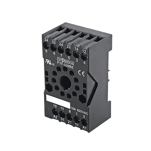 PYF-039BE Монтажная колодка с винтовыми клеммами для 3-конт. реле серии RS, черная PYF-039BE Монтажная колодка с винтовыми клеммами для 3-конт. реле серии RS, черная