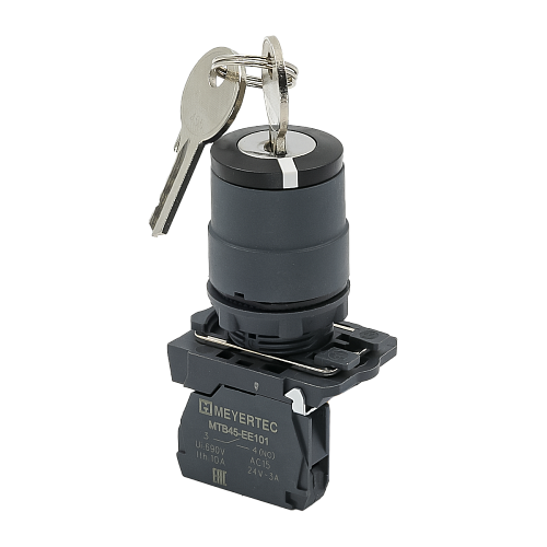 MTB5-AG21 Переключатель с ключом на 2 положения с фиксацией, 1 выемка, 1NO, IP65, пластик MTB5-AG21 Переключатель с ключом на 2 положения с фиксацией, 1 выемка, 1NO, IP65, пластик