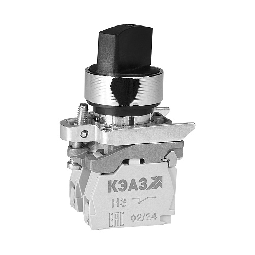 KEAZ Переключатель КПЕ1511РС-черный-1но+1нз-ручка-фикс-2поз-IP54-КЭАЗ KEAZ Переключатель КПЕ1511РС-черный-1но+1нз-ручка-фикс-2поз-IP54-КЭАЗ