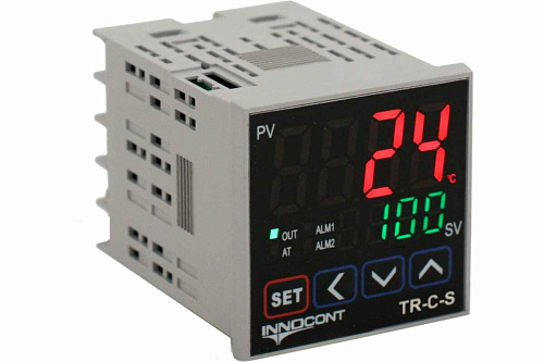 INNOCONT Температурный контроллер, 2 дисплея, 4 разряда, 48x48x60 мм, 2 аварийных выхода, 110-220VAC, выход: 4-20 мА + твердотельное реле TR-C-S INNOCONT Температурный контроллер, 2 дисплея, 4 разряда, 48x48x60 мм, 2 аварийных выхода, 110-220VAC, выход: 4-20 мА + твердотельное реле TR-C-S
